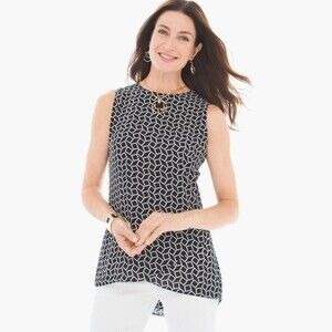 Chico's Petite Classic Layer Jade Tank, Sz 12P, Excellent Used Condition